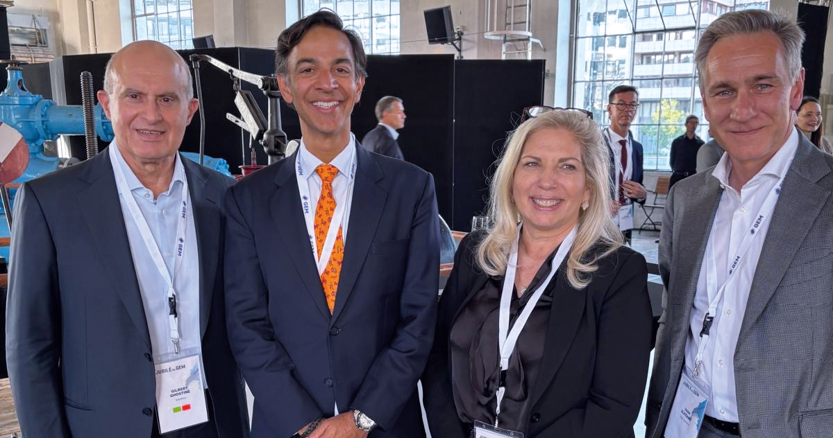 Gilbert Ghostine, président de Sandoz, Rahul Sahgal, directeur Chambre de commerce Suisse-USA, Nathalie Fontanet, Conseillère d’Etat et Ivan Slatkine, président FER Genève.